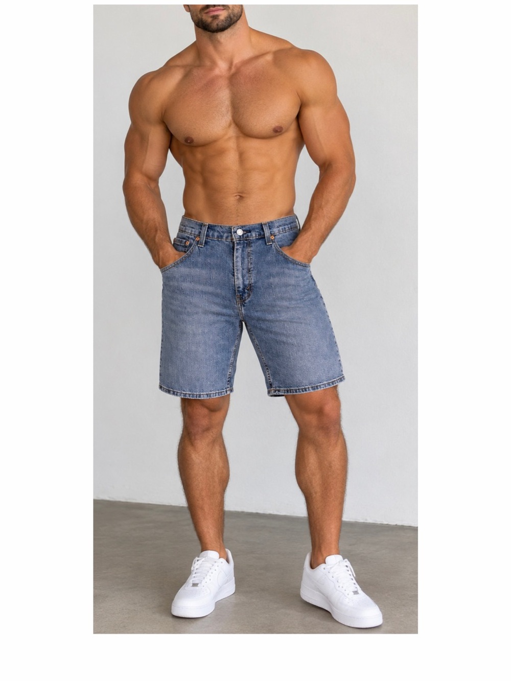 NWT Levi’s 405 Jean Shorts New Stretch At Waist 10” Inseam size 34 rise 11”